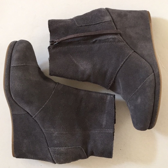 Toms Grey Suede Leather Booties - Picture 3 of 8